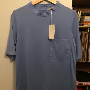 COS Round Collar Blue Cotton Top